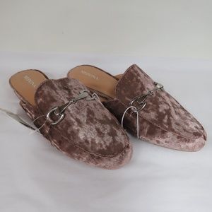 Merona Pink Velour Kona Backless Mule Loafers